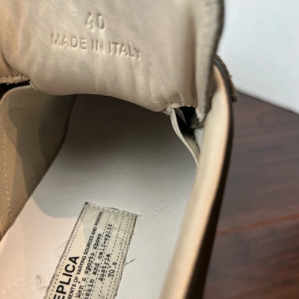 MAISON MARGIELLA Olive Green Suede Sneakers - Picture 4 of 5